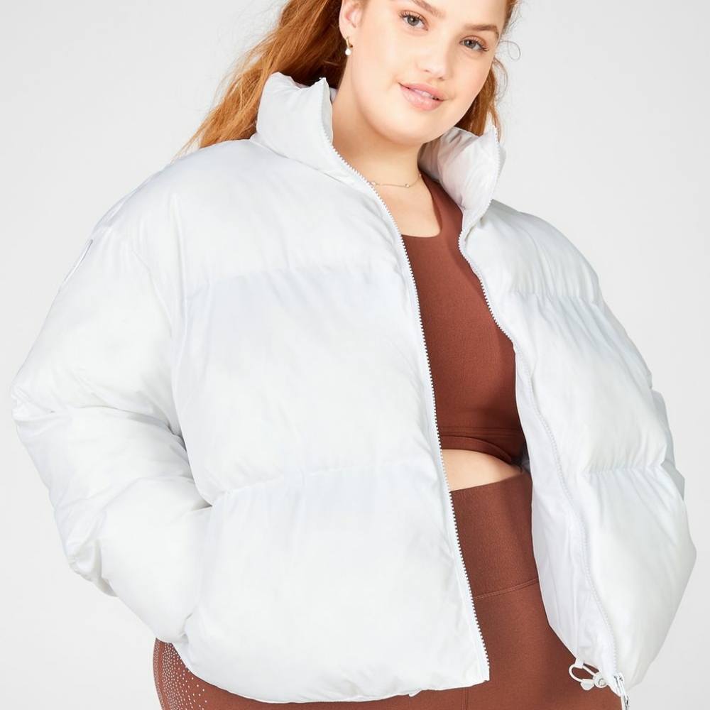 Fabletics Women's plus size 18 white Puffer Jacket New